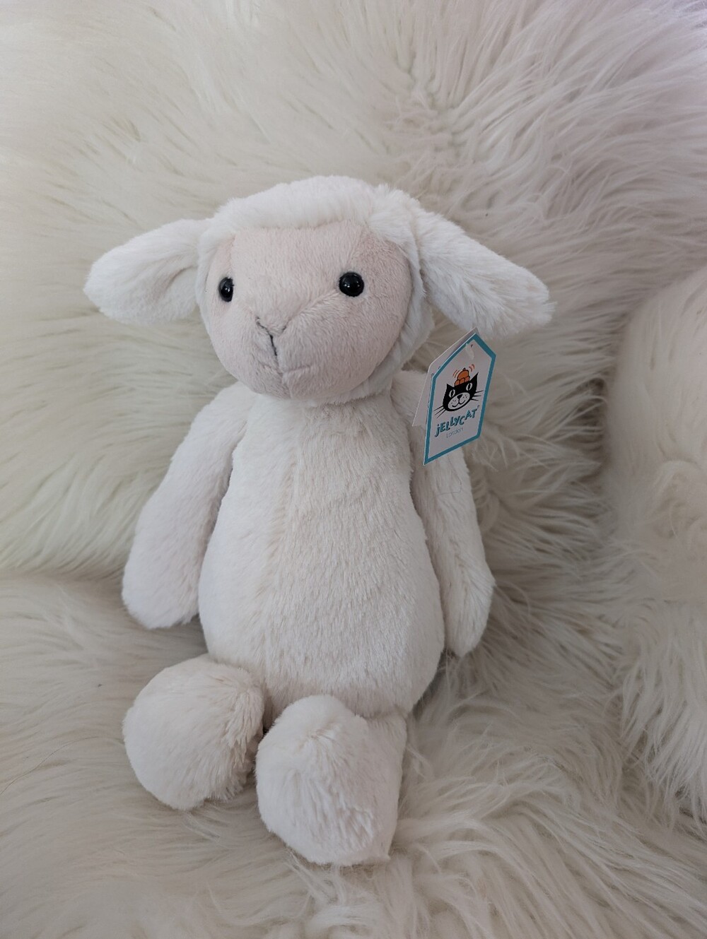 NWT NEW Jellycat Medium Bashful Lamb Sheep White Cream